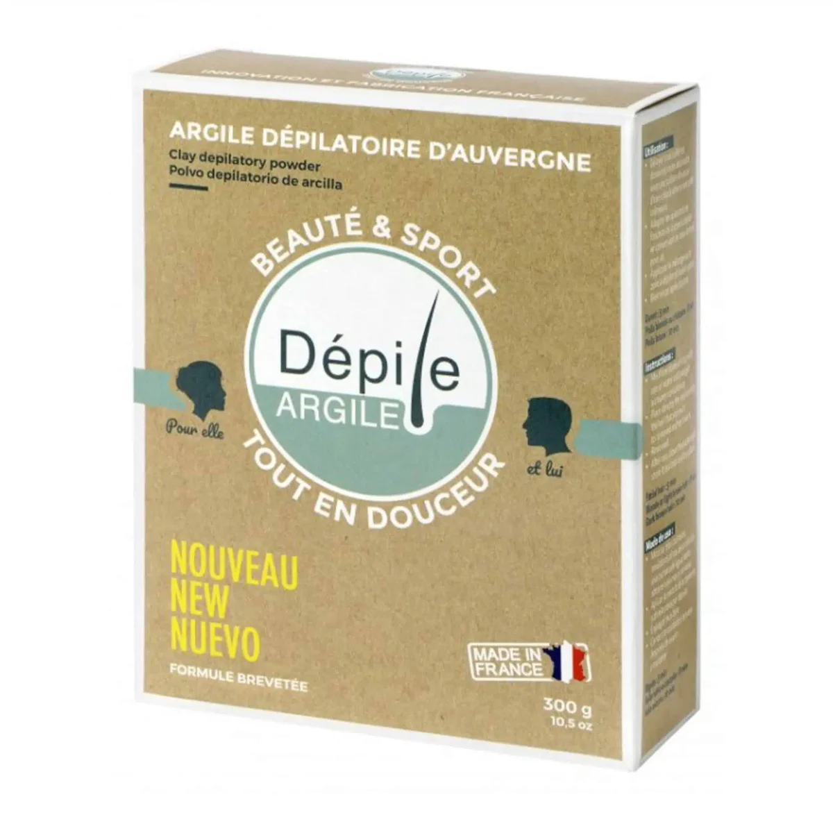 Crème dépilatoire écologique et éco-responsable – Fabriquée en France – Dépile-Argile