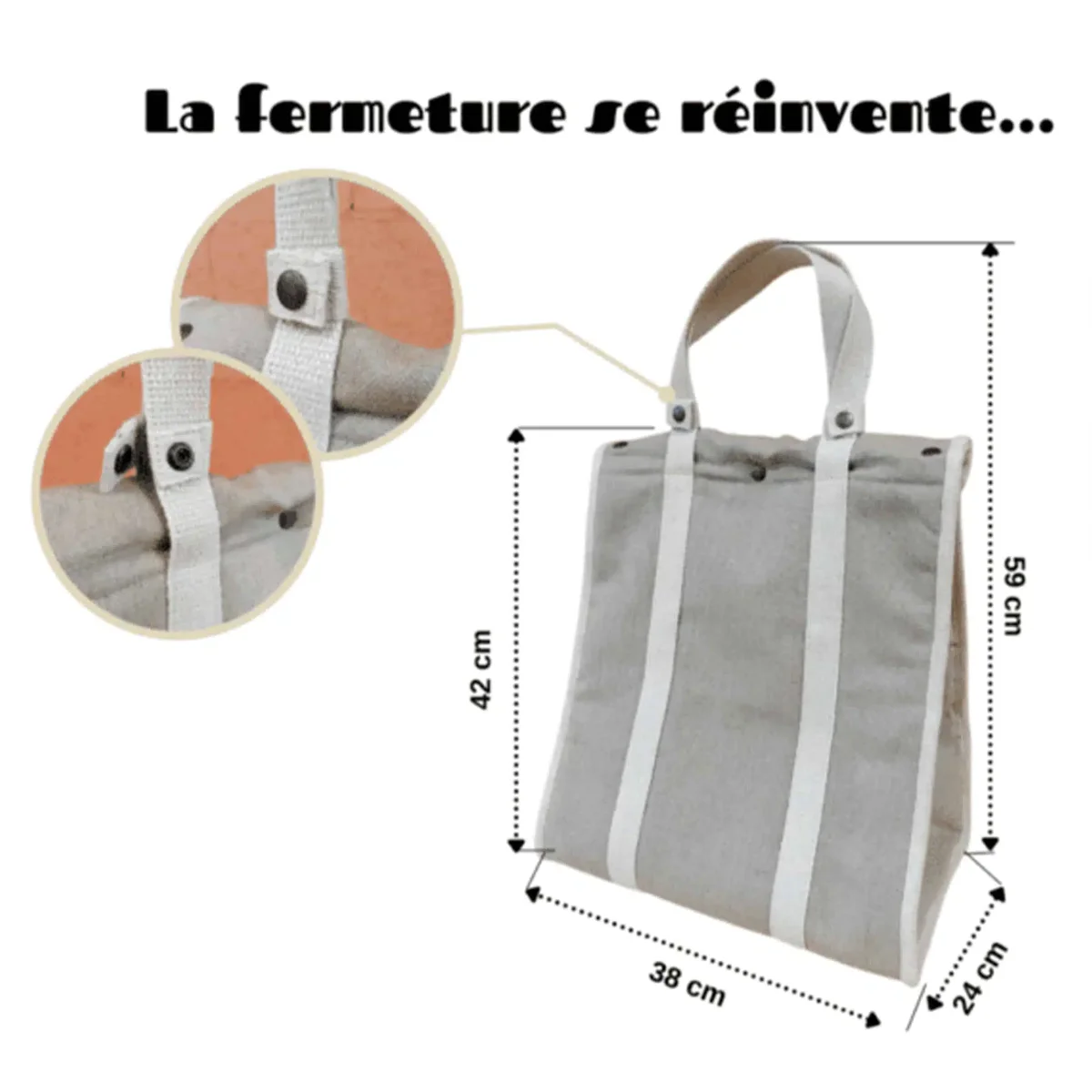 Sac isotherme en laine de mouton – Cabas de 25L signé Mouton givré – Image 9